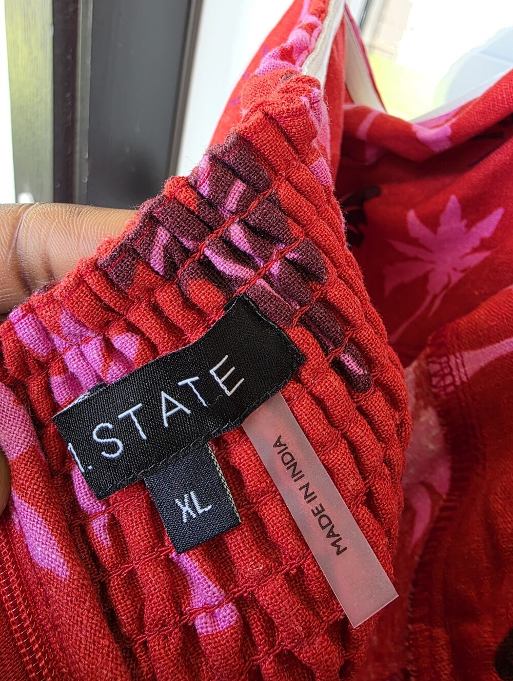 NWT I. State XL Halter Sundress Red Pink Tropical Palm Tree Tie Neck Summer - Picture 9 of 11